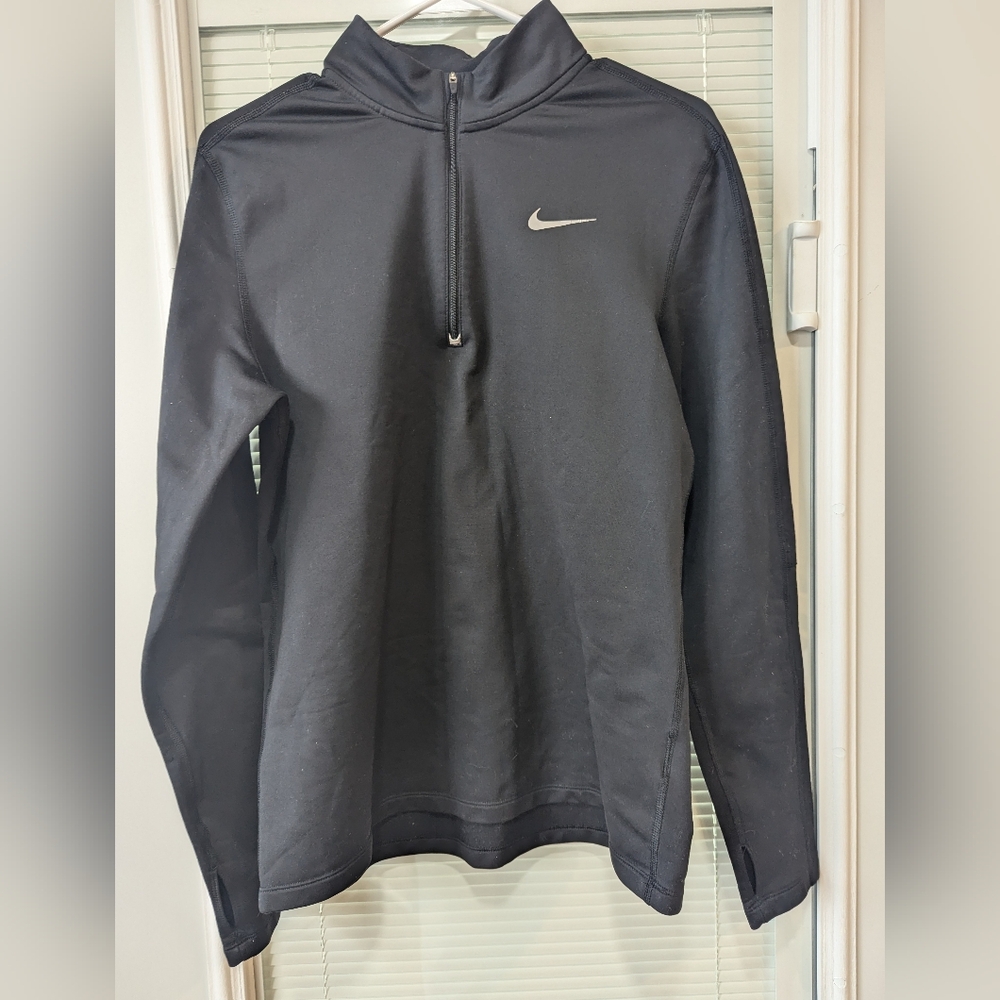 Nike Fleece Dri-Fit 1/4 Zip Running Golf Black Medium Shirt
